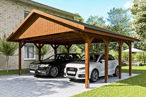 Photo #1 of the WALLGAU XL Freestanding Wooden Carport