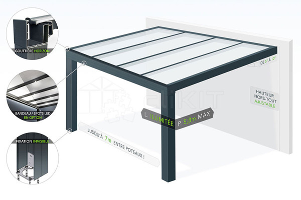 Diagram of the HORIZON Aluminium Pergola