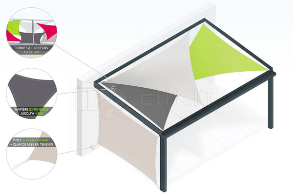 Diagram of the Extensible Rectangular Shade Sails