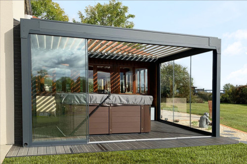 Photo n°1 de la Fermeture en Verre pour Pergola Bioclimatique