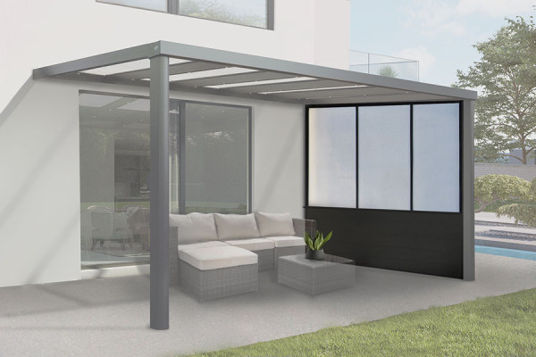 Photo n°1 de la Paroi Latérale Mixte pour Pergola Photo n°1 de la Paroi Latérale Mixte pour Pergola