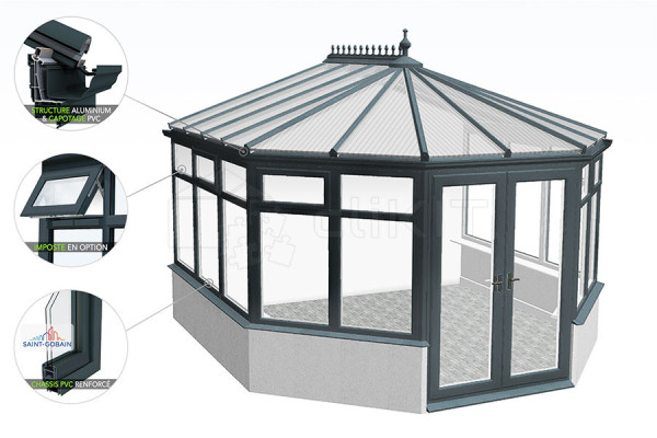 Diagram of the OXFORD V1 Conservatory on Low Wall