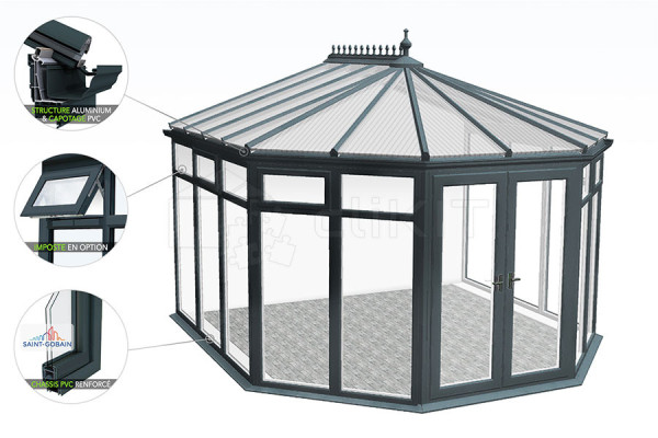 Diagram of the OXFORD V2 Conservatory Full Glazing