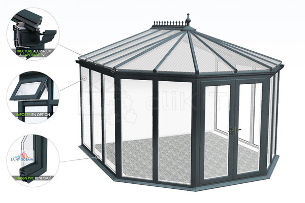 Diagram of the OXFORD V4 Veranda Glazing without Transom